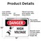 Signmission High Voltage Danger Sign, Aluminum, 14in W x 10in L, 2PK OS-2PACK-DS-A-1014-L-2186 - alternate 4